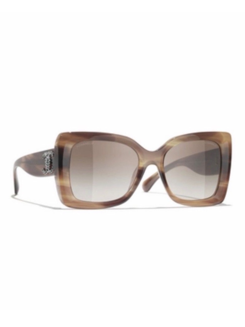 Chanel Square Sunglasses Taupe tortoise - Picture 2 of 5